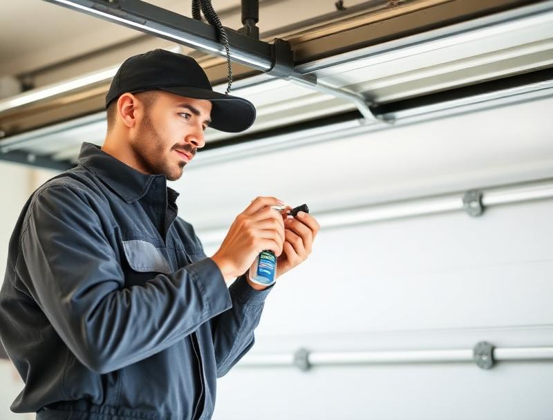 Professional technician repairing garage door - Nooksack Garage Doors service